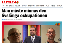 Expressen: Man måste minnas den livslånga ockupationen